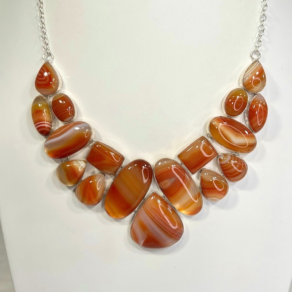 Sardonyx 925 Large Gemstone Necklace